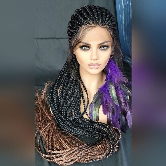 Unbranded Other - Braided wigs 100% handmade, long braids, long wig, stunning feeding cornrows